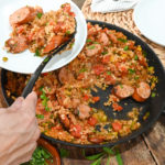 keto Spanish rice and sausage one skillet meal