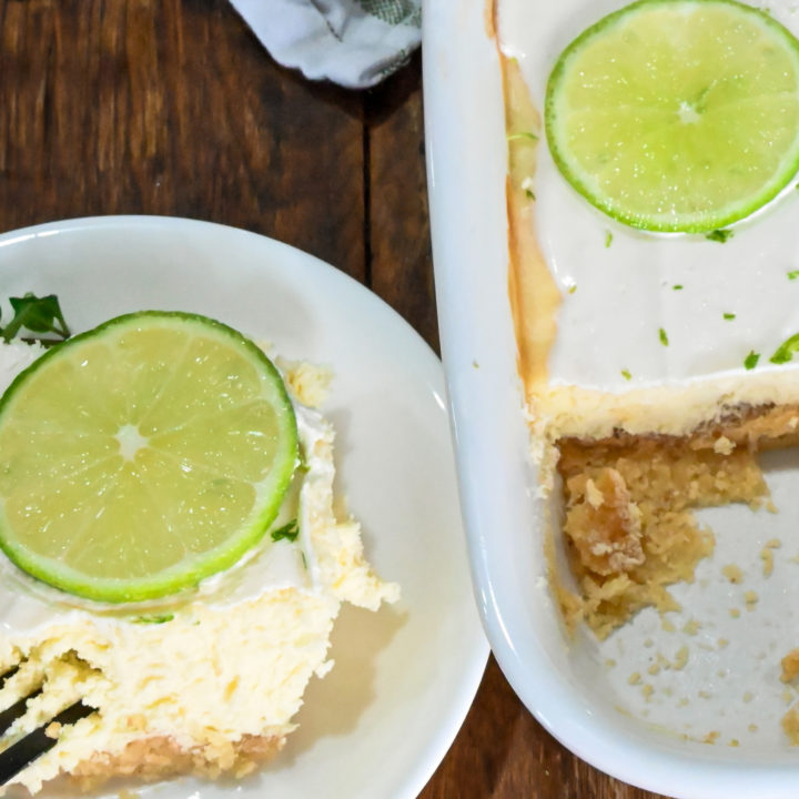 keto lime cheesecake bars close up