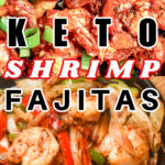 keto shrimp fajitas cooked in a cast-iron skillet