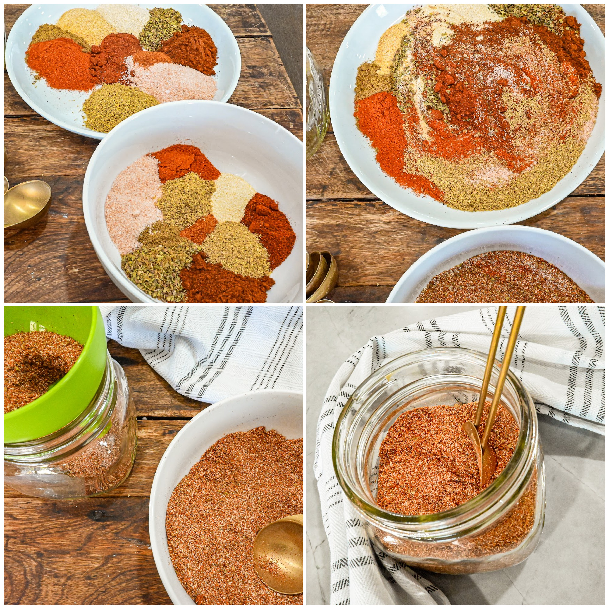 keto fajita seasoning process collage