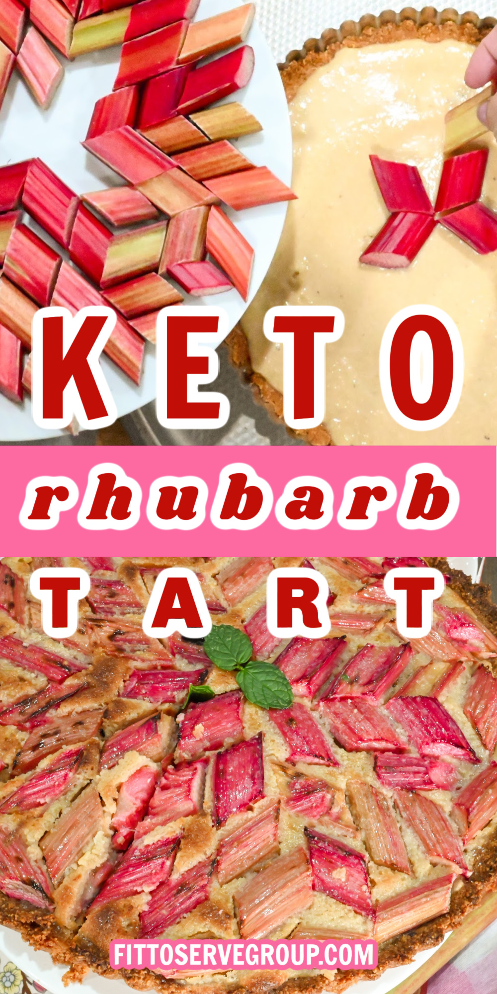 keto rhubarb tart with frangipane filling