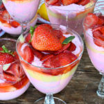 keto strawberry lemon fool served in a glassware