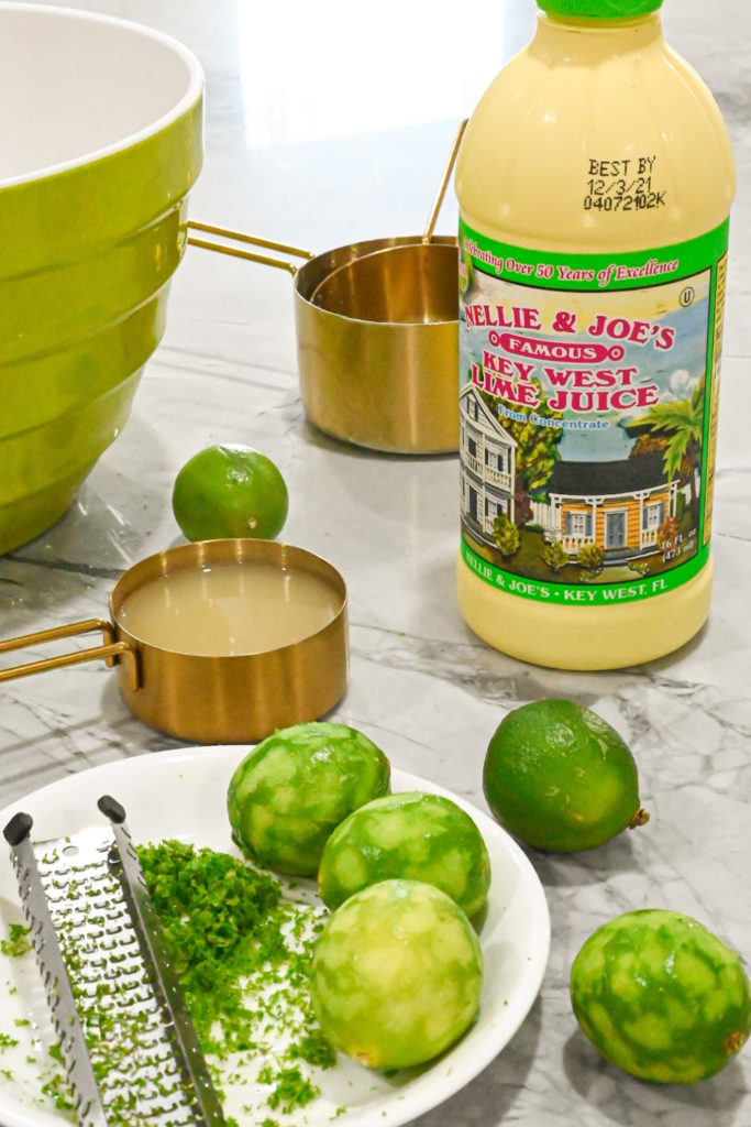 key lime juice and key lime zest