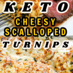 Keto cheesy scalloped turnips long pin