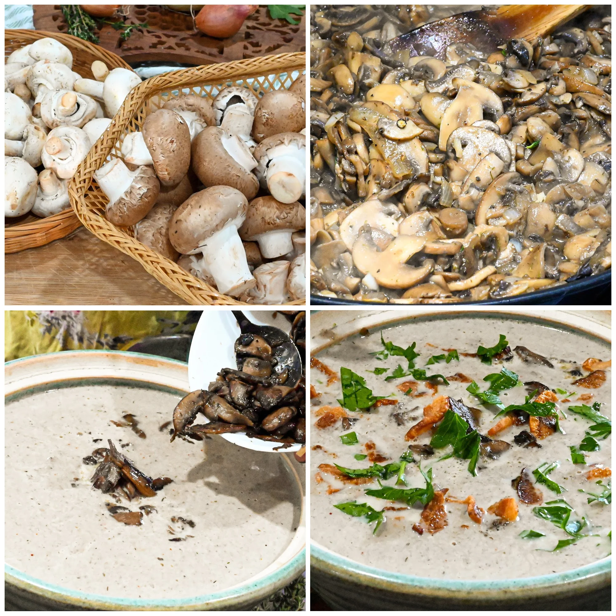 keto mushroom soup process pictures