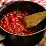 keto cranberry filling being made