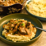 keto ribeye stroganoff with cauliflower mash