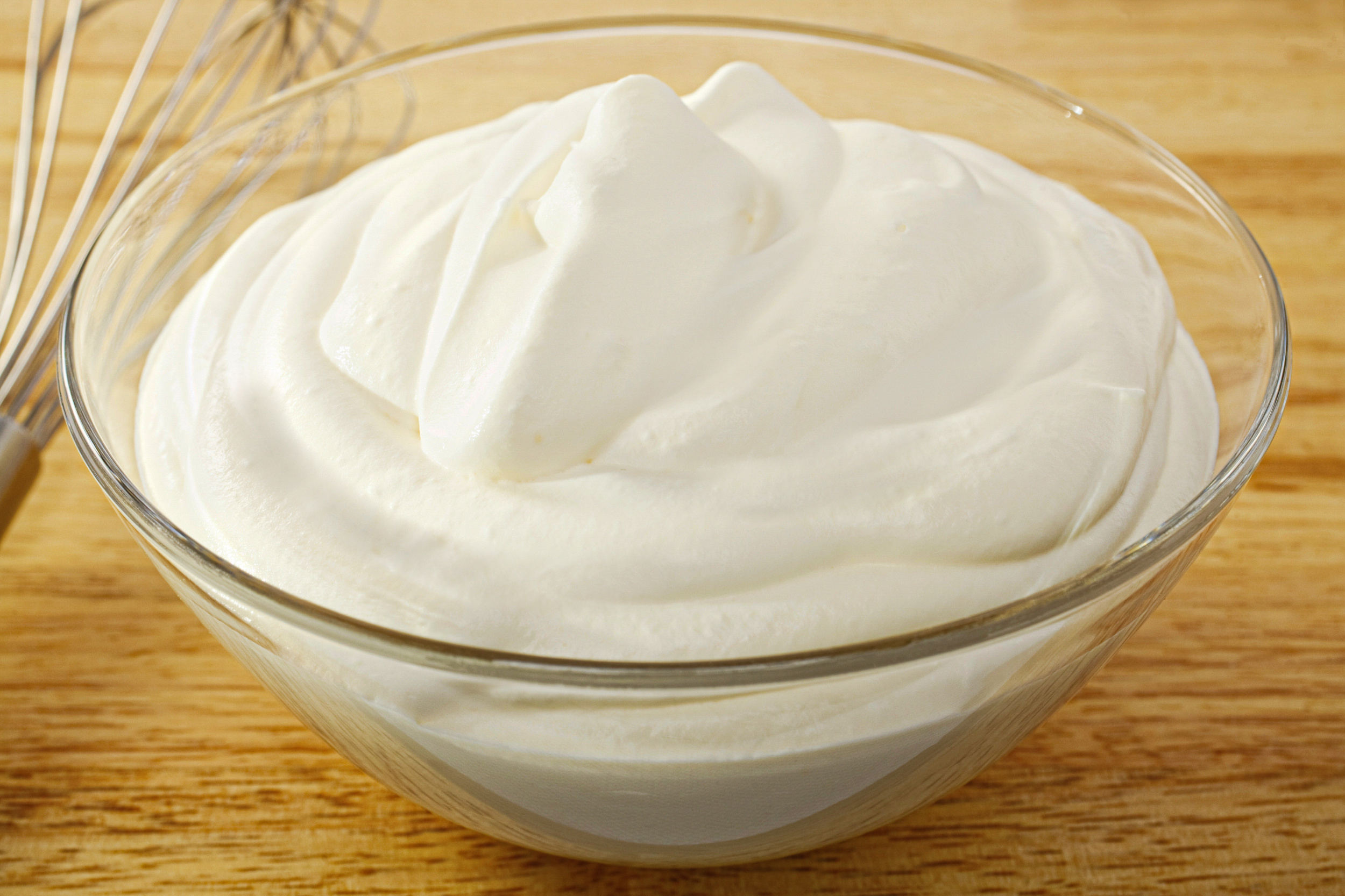 keto whipped cream in a clear bowl