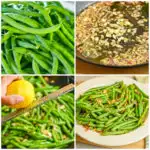 keto green bean almondine process collage