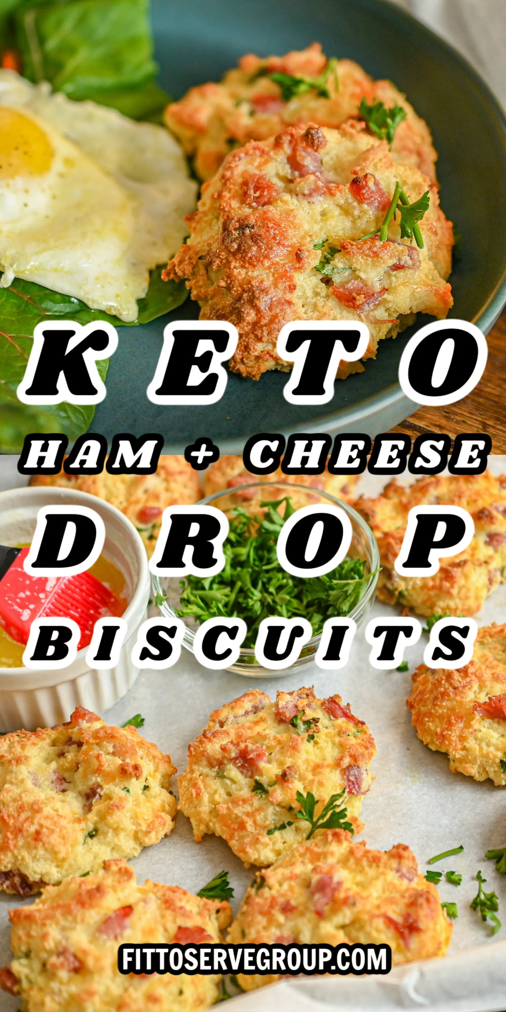 Keto Ham and Cheese Drop Biscuits Pin