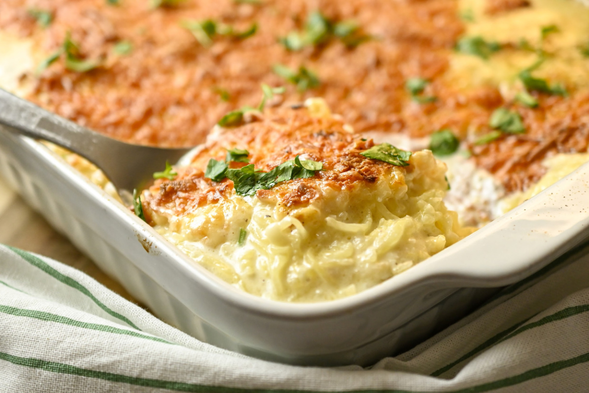 Keto Spaghetti Squash Alfredo Casserole · Fittoserve Group
