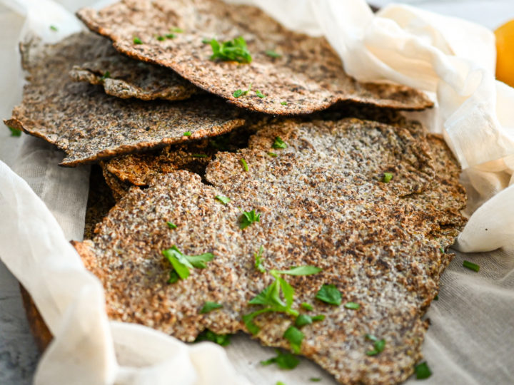 Easy keto flatbread rolled out thinly