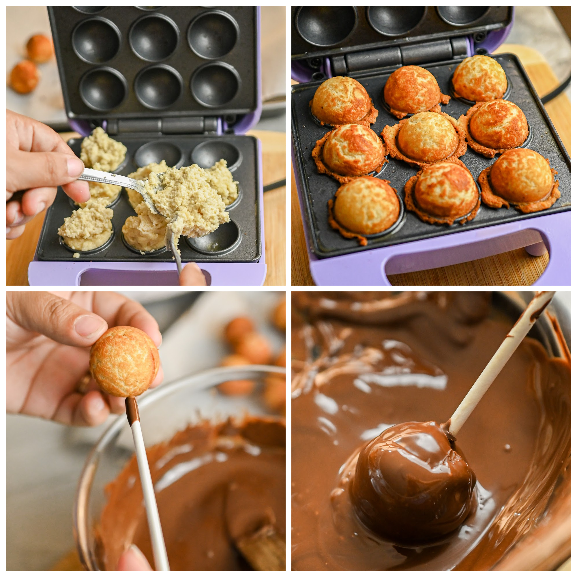 keto cake pops process collage