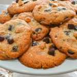 keto chocolate chip butterscotch cookies up close