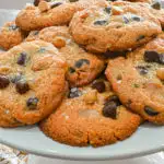 keto chocolate chip butterscotch cookies up close