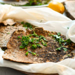 keto flatbread loosely wrapped in cheese cloth