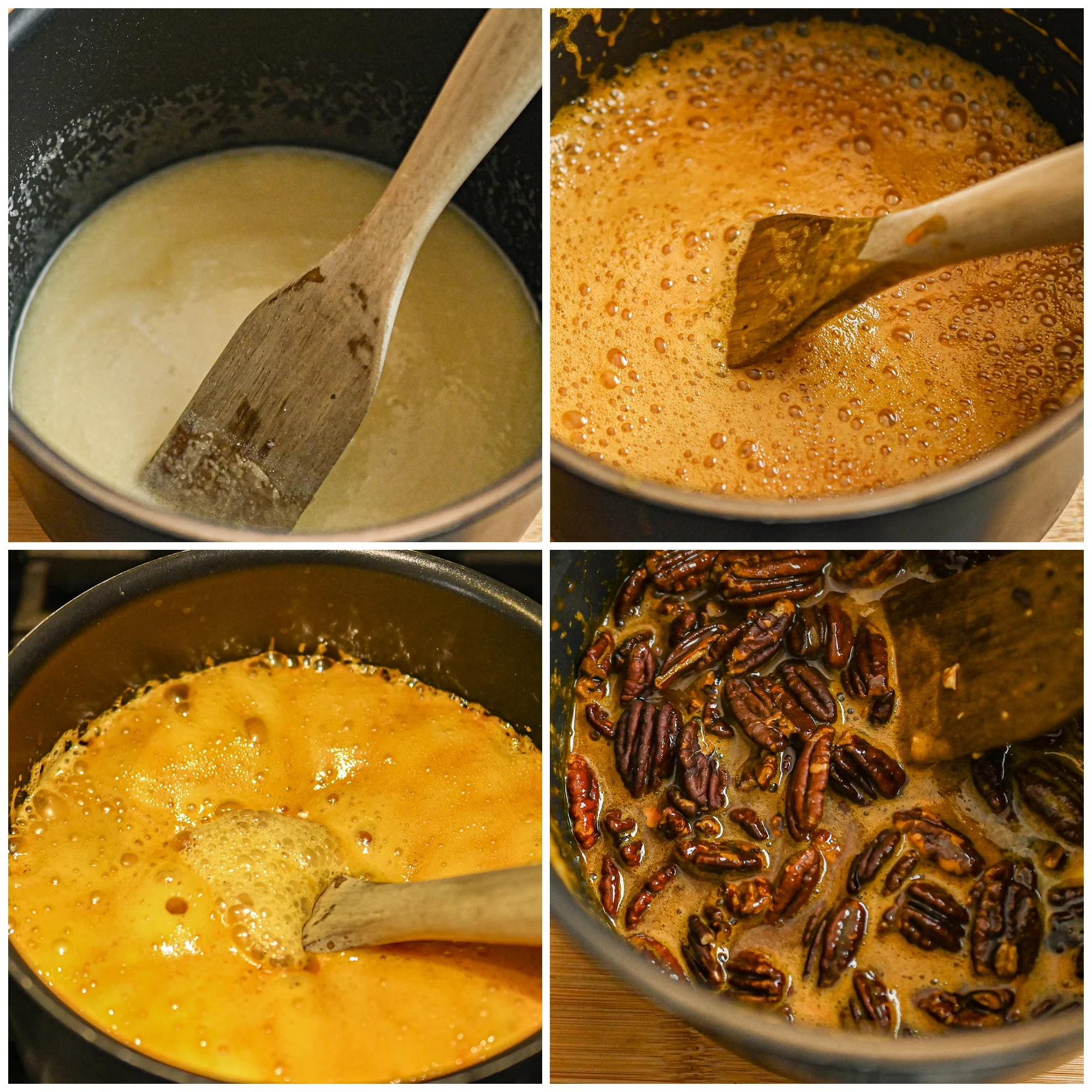 keto pecan pralines process collage