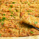 keto garlic bread sliced and ready to serve