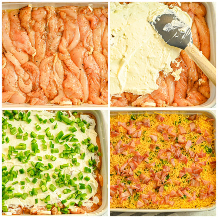 keto jalapeño popper chicken casserole process pictures