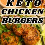 Keto chicken burgers with a side of burger sauce