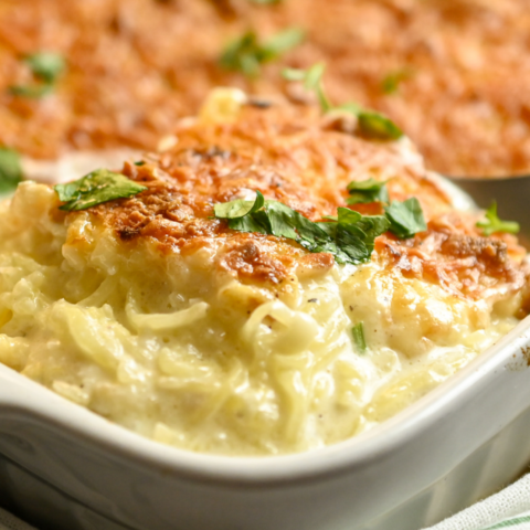 Keto Spaghetti Squash Alfredo Casserole Cover Image