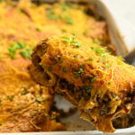 keto beef enchiladas being served