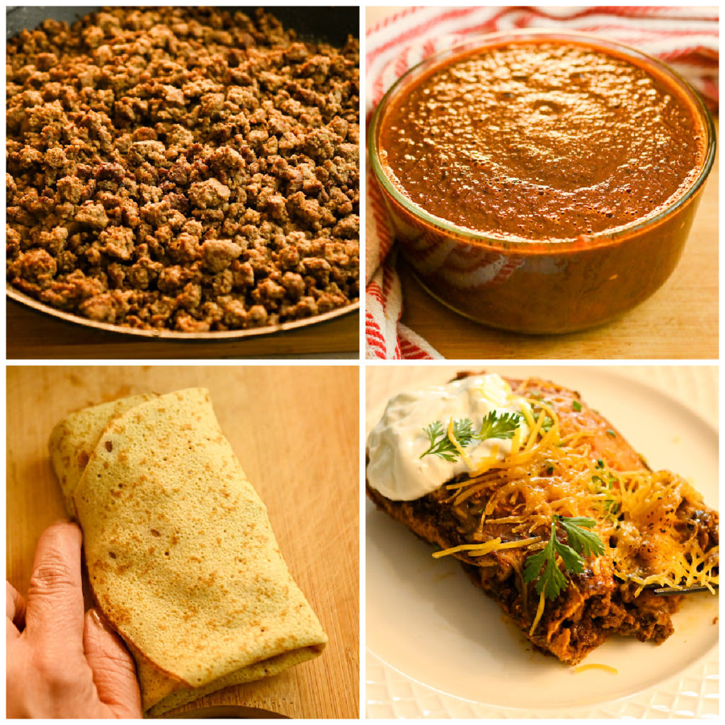 keto beef enchiladas process pictures
