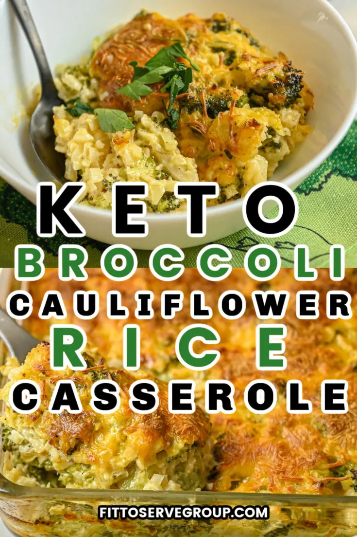 Easy Keto Broccoli Cauliflower Rice Casserole