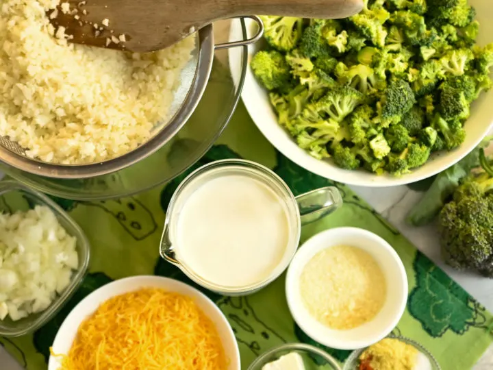 keto broccoli cauliflower rice casserole ingredients