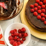 keto raspberry chocolate cheesecake process picture