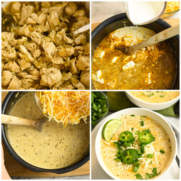 keto white chicken chili process photos