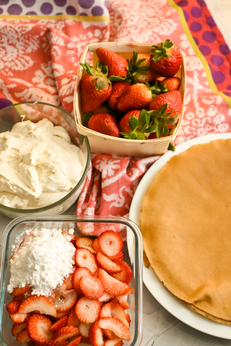 Ingredients for Crepini cream cheese crepes