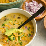 keto cheeseburger soup served in a white bowl