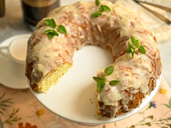 close up image of a keto butter cake