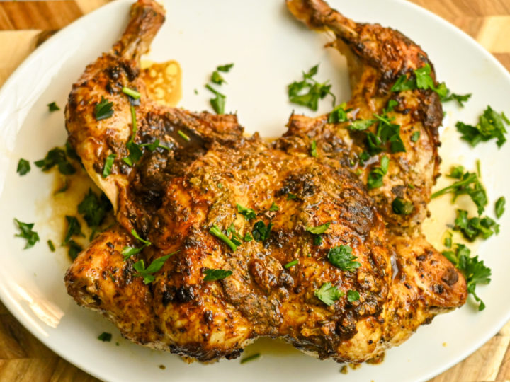 keto Spicy Mustard Spatchcock Chicken