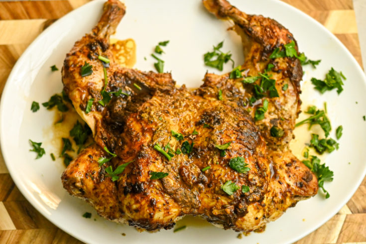 keto Spicy Mustard Spatchcock Chicken