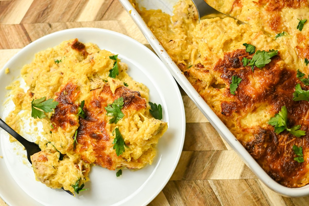 Keto Chicken Alfredo Casserole