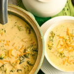 keto chicken broccoli soup served