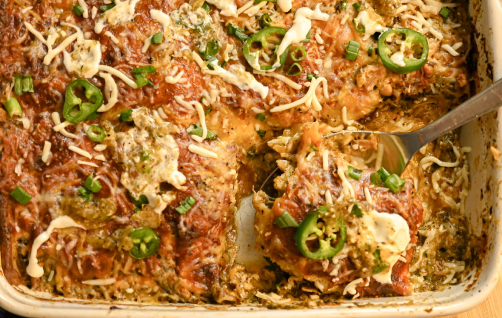 keto chicken enchiladas ready to serve