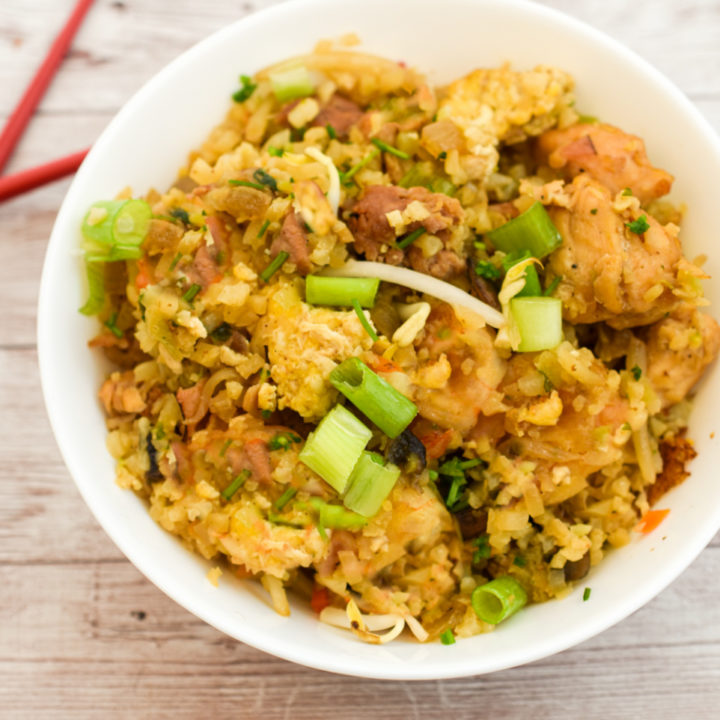 keto chicken fried rice featured image