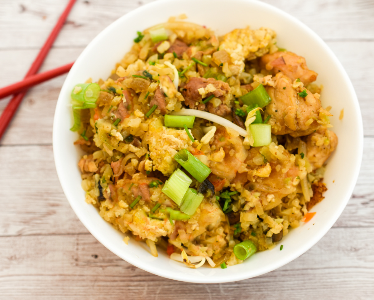 keto chicken fried rice featured image
