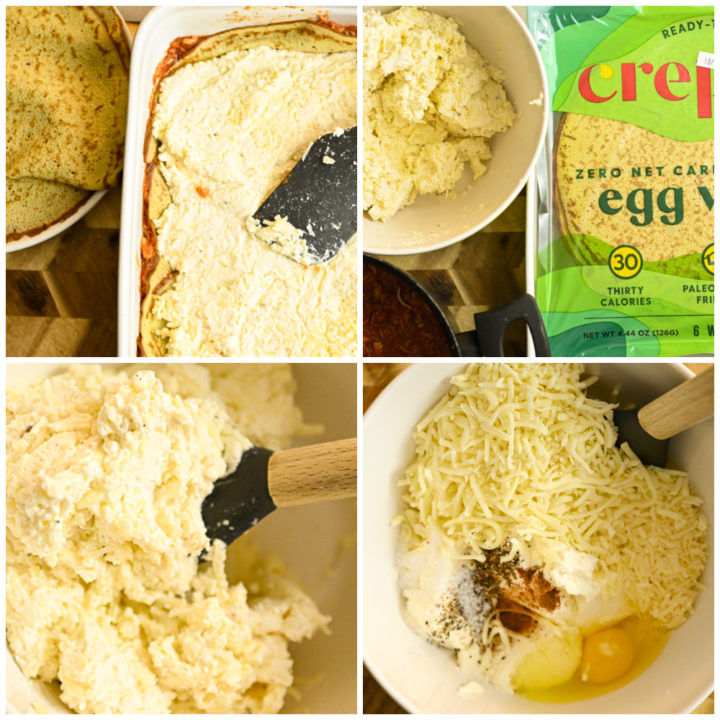 keto chicken lasagna process pictures