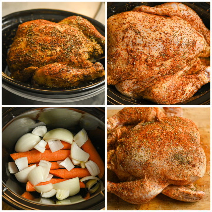 keto whole crockpot chicken process pictures
