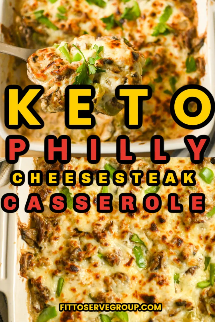 Keto Philly Cheesesteak Casserole