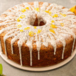 keto poppyseed bundt cake served whole
