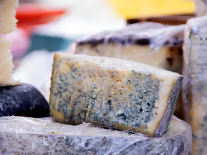 stacked blue cheeses