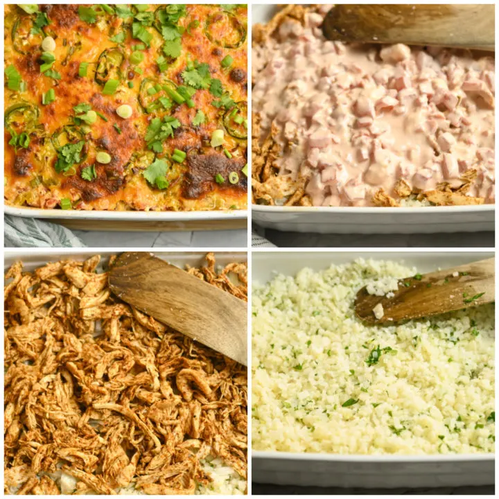 Keto chicken taco casserole process pictures