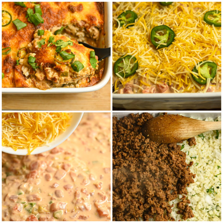 Keto ground beef taco casserole process pictures