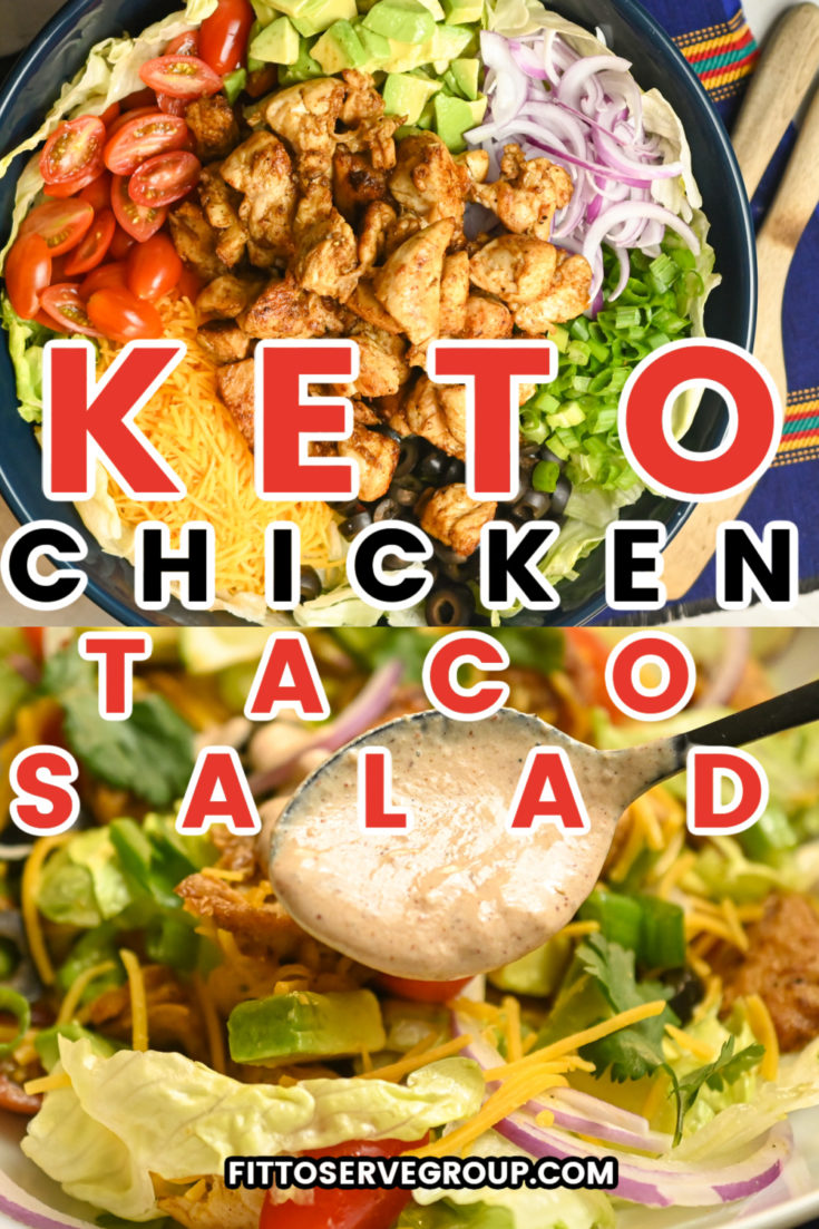 keto chicken taco salad Pinterest pin