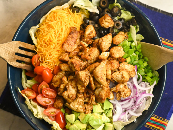 keto chicken taco salad featured image